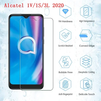 Grūdintas Stiklas Atveju Alcatel 1V 1S 3L 1S 1 V 3 L 2020 Screen Protector, 9D Mobiliojo Telefono Guard LCD Priekiniai Filmas Alcatel