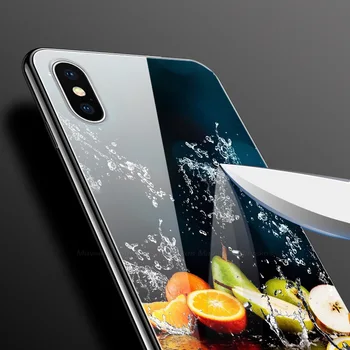 Grūdintas Stiklas Case For iphone X XS MAX XR XS Atveju Spalvinga Lluxury Dažytos Silikono Telefono Galinį Dangtelį 