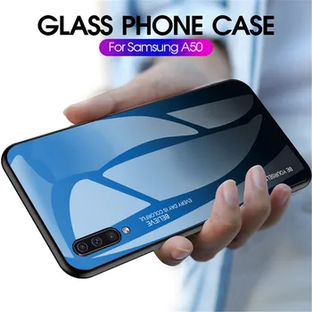 Grūdintas Stiklas Case For Samsung Galaxy A50 A71 A51 A40 A70 A6 A7 2018 Pastaba 8 9 10 Padengti Samsung S20 ultra S8 S9 S10 Plus Atveju
