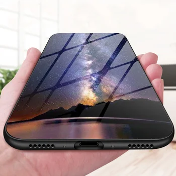 Grūdintas Stiklas Case for Samsung Galaxy A71 A50 A51 A70 A12 A21S S20 FE A40 A8 A6 Plius 2018 A7 Atvejais Star Kosmoso Animacinių filmų Dangtis