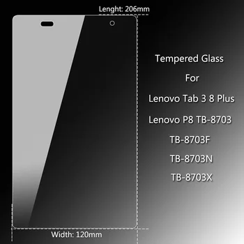 Grūdintas Stiklas Lenovo Tab3 8 Plius P8 TB-8703 Screen Protector Tablet PC Ultra plonas Stiklo Lenovo TB-8703F Apsauginės Plėvelės
