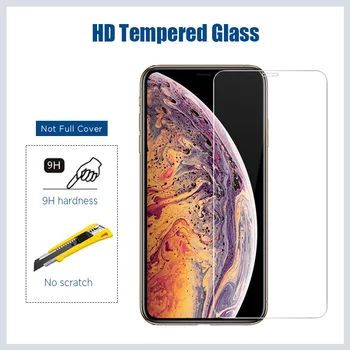 Grūdintas Stiklas Screen Protector, iPhone, 11 Pro X XS Max XR SE 2020 Telefonas Stiklo iPhone 12 Pro Max 7 8 6 6S Plius 5 4 4S 5S