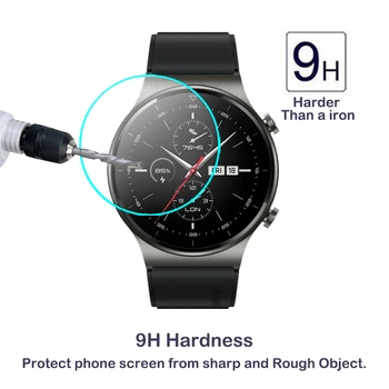 Grūdintojo Stiklo Plėvelė Huawei Žiūrėti GT 2 Pro Smartwatch Ekrano Apsauginė Plėvelė atspari Vandeniui Anti-Scratch Stiklo 2.5 D GT2 Pro