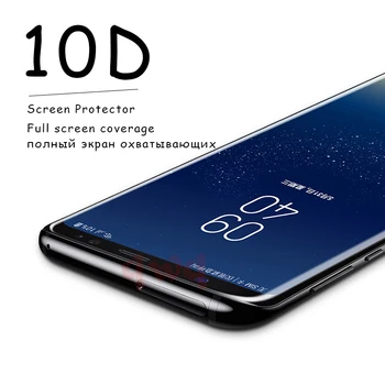 Grūdintojo Stiklo Plėvelė Samsung Galaxy Note 8 9 S8 S9 Plus S7 Krašto 10D Pilnas draudimas Screen Protector Galaxy A6 A7 A8 Plius 2018