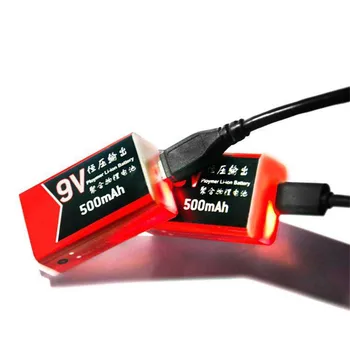 GTF 9V 500mAh USB Baterija Li-polimerų Įkraunamą bateriją Multimetras Mikrofonas, Nuotolinio Valdymo lašas laivybos 9V baterijos