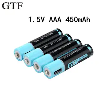 GTF talpa 1,5 V AAA Baterijos 450mAh USB Įkraunama Baterija 1,5 V 675mwh Nuotolinio Valdymo Žaislai AAA baterijos