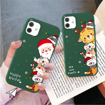 GTWIN Kalėdų, Naujųjų Metų Dovana Minkštas Žalia Telefono dėklas Skirtas iPhone 11 11Pro Max XR X XS Max X 7 8 6 6S Plius 5 5s SE 2020 Galinį Dangtelį