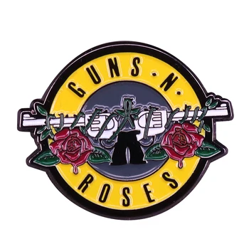 Guns N Roses grupės Logotipas Sagė ženklelis GNR emalio pin hard rock muzikos mėgėjams dovanos