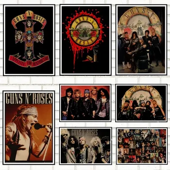 Guns N Roses, Roko Muzikos Plakatai Derliaus Plakatas Retro Sienos Lipdukas Namų Dekoro Kraftpopieris/Kavinė/Baras plakatas/ Retro Plakato/908