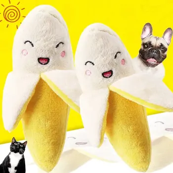 Gyvūnų, Animacinių Filmų Šuo, Žaislų, Įdaryti Cypimo Pet Žaislas Mielas Pliušinis Įspūdį Šunų, Kačių Kramtyti Squeaker Piskliwy Žaislas Augintiniui Bananų