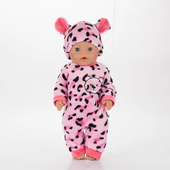 Gyvūnų Spausdinti Jumpsuits+ Bžūp Lėlės Drabužiai Tinka 43cm baby Lėlės drabužiai atgimsta Lėlės Priedai