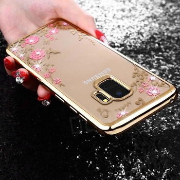 Gėlių Danga Minkštas Silikoninis Dangtelis Skirtas Samsung Galaxy Note 8 10 Lite S10 A6 A8 J4 Plius J6 J8 2018 A7 J5 J7 J3 Skyrius 2016 A5 2017 Atveju