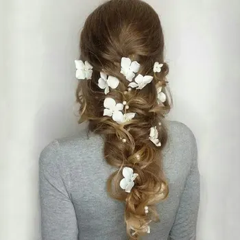 Gėlių Hairddress Nuotaka Vestuvių Perlų Papuošalai Yra Rankų Darbo Plaukų Acessories Vestuvių Dekoravimas