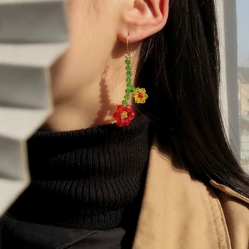 HangZhi Naujų Korėjos Dervos Stereoskopinis Skaidrios Gėlės Zawalcowany Kristalų Ilgai Lašas Auskarai Moterims Mergina Karšto Papuošalai Dovana