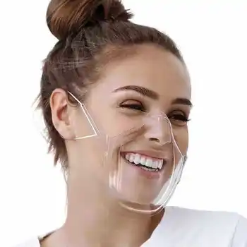 HD Aišku, Anti-Rūko Veido Kaukė Daugkartinio naudojimo Kvėpuojantis Skaidrus PC Patvarus Nagų Shield PET Plastiko Burną Kaukės Anti-spjaudytis