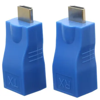HDMI Extender RJ45 LAN Tinklo Išplėtimas, Siųstuvas, Imtuvas, TX RX Cat5e Ethernet Kabelis CAT6 30m 4K HD TV Paketas Maišelis
