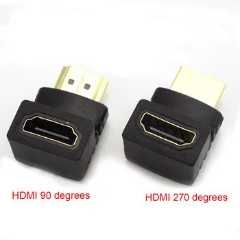 HDMI Kabelio Jungties Adapteris 270 90 Laipsnių Kampu HDMI Vyrų ir Moterų Keitikliai, 1080P HDTV Kabelis, Adapteris Extender L19