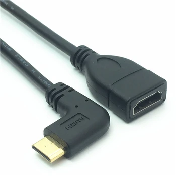 HDMI Kabelis, 1080P, Mini HDMI į HDMI Kabelis, Vyrų ir Moterų 90 laipsnių Dešinę Kampu Konverteris Adapteris M-F Išplėtimo Jungties Adapteris