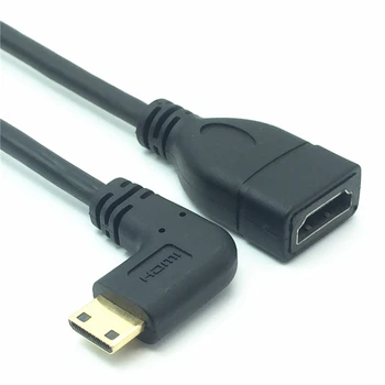 HDMI Kabelis, 1080P, Mini HDMI į HDMI Kabelis, Vyrų ir Moterų 90 laipsnių Dešinę Kampu Konverteris Adapteris M-F Išplėtimo Jungties Adapteris