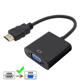 HDMI į VGA Adapteris HDMI Male VGA Famale Kabelis Skaitmeninis Analoginis Konverteris HD 1080P PC Laptop Tablet