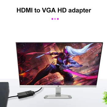HDMI į VGA Kabelis Adapteris Keitiklis Vyrų ir Famale Konverteris 1080P Skaitmeninio į Analoginį Vaizdo Garso HD Adapterį KOMPIUTERIUI Laptopo HDTV