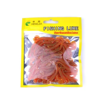 Hengjia 50pcs/pak Žvejybos Masalas Minkštas Masalas 50mm/0,6 g T Uodega minkšta Žuvis SwimBait minkšti plastikiniai worm masalas Minkštas Dirbtinis Jaukų Jaukų