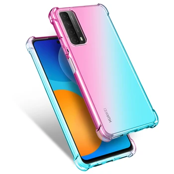 Hibridinis Color Drop Apsaugos TPU Minkštas Atveju, Huawei P Smart 2021 M. 2019 m. 2020 m. Z Y5P Y6P Y7P Y8P P40 30 Lite Pro Telefonas Maišelį Coque