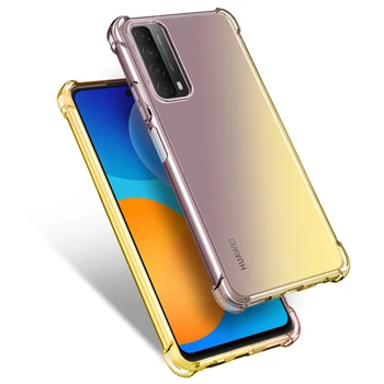 Hibridinis Color Drop Apsaugos TPU Minkštas Atveju, Huawei P Smart 2021 M. 2019 m. 2020 m. Z Y5P Y6P Y7P Y8P P40 30 Lite Pro Telefonas Maišelį Coque