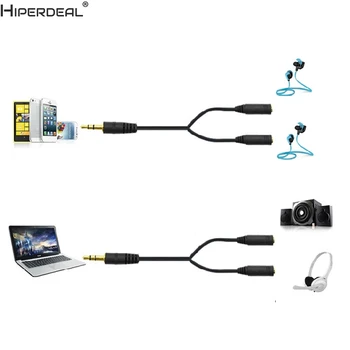 HIPERDEAL 3.5 mm Stereo Garso Vyrų ir 2 Moterų Rankų Mic Y Splitter Cable Adapter Oct30HW
