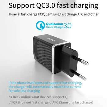 HOCO QC3.0 18W Greitai Įkrauti Universalus USB Sieninis Įkroviklis ES MUMS Žvakės Nešiojamų greitas Įkroviklis iPhone XS 