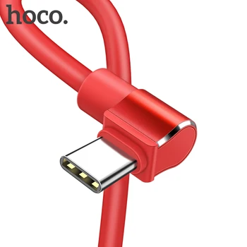 HOCO USB C Tipo Kabelis 90 laipsnių 3A USB C Kabelio Greito Įkrovimo Kabeliu Samsung S20 S10 S9 Xiaomi 10 9 8 Huawei Mate30 Pro