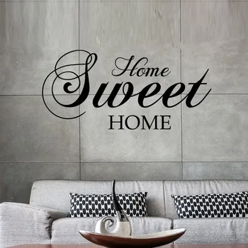 Home Sweet Home Sienų Lipdukai Citata Nuimamas Vinilo Sienos Lipdukas Namų Dekoro Kambarį freskos Miegamojo, Meno, Lipdukai, tapetai EA036