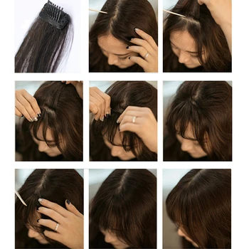 HOUYAN PLAUKŲ 6inch 4Color Įrašą Plaukų Kirpčiukai Hairpiece Priedai Sintetinių Netikrą Kirpčiukai Plaukų Gabalas Įrašą Plaukų priauginimas