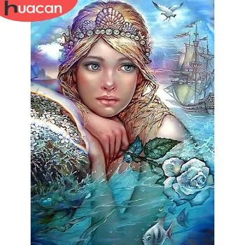 HUACAN 5d Diamond Siuvinėjimo Pardavimo Mergina Diamond Mozaikos Portretas Visiškai Gręžimo Aikštėje Diamond Tapybos Kryželiu Rinkinys Dekoras