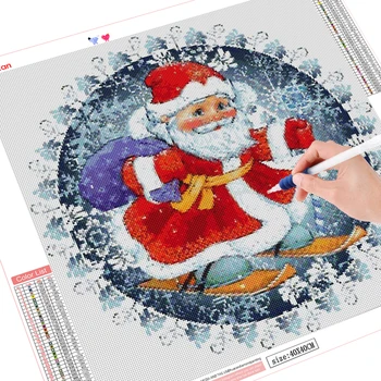 HUACAN 5D Diamond Tapybos kvadratiniu Naują Atvykimo Kalėdų Diamond Siuvinėjimo Mozaikos Santa Claus Cirkonio Nuotraukas Menas