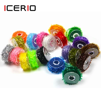 ICERIO 10 spalvų/set Fly Fishing Blizgučiais, Šeniliniai Crystal Flash Linijos Įrenginys Masalas Priėmimo Asorti Skristi Susiejimas Streamer Skrenda Medžiaga