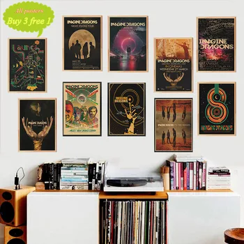 Imagine Dragons Roko Muzikos Kraftpopieris Plakato Spausdinimas Piešimo core Dekoratyvinis Dažymas