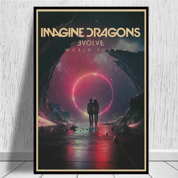 Imagine Dragons Roko Muzikos Kraftpopieris Plakato Spausdinimas Piešimo core Dekoratyvinis Dažymas