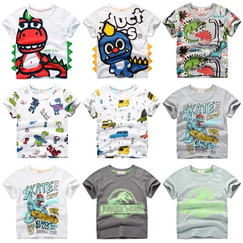 INPEPNOW Vaikams, T-marškinėliai Berniukui 2020 Gyvūnų Spausdinti Dinozaurų Berniukų Marškinėliai Mergaitėms Viršūnes Animacinių filmų Vaikams marškinėlius Drabužius 5-14 Metų amžiaus