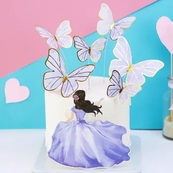 Ins Butterfly Vestuvių Tortas Topper Rožinė Aukso Folija Su Gimtadieniu Cupcake Topper Už Gimtadienio Tortas, Papuošimai Baby Shower