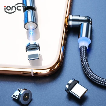 IONCT Magnetinio Micro USB Kabelis iPhone Samsung Android usb c kabelio Įkrauti mobiliojo telefono Magnetas įkroviklis USB C Tipo Kabelis