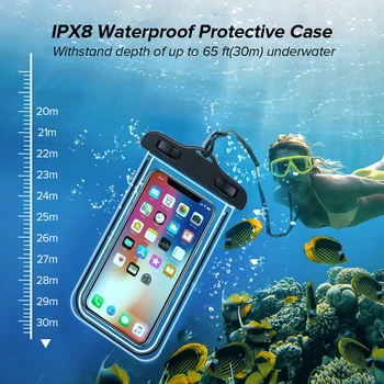 IP68 Universali Vandeniui Telefono dėklas Plaukti Vandens Įrodymas Krepšys 