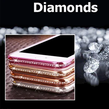 IPhone 12 mini Pro 11 XS Max XR X 7 6s 8 Diamond Atveju, Samsung Galaxy S10e S8 S9 Plus A10 A20 A30 A50S A70s M10 Plonas korpusas