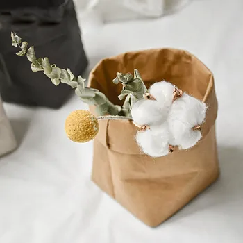 ISHOWTIENDA Skalbti Kraft Paper Bag Augalų, Gėlių Puodą Daugiafunkcį Namuose Saugojimo Krepšys Pakartotinai Meno Vaza Puodą Daugkartinio naudojimo Namų Dekoro