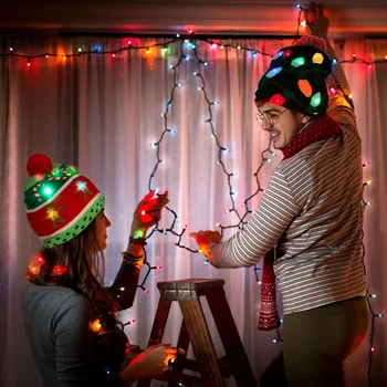 IŠPARDAVIMAS! 2020 Naujųjų Metų LED Megzti Kalėdų Skrybėlę Kepuraitė Šviesos Apšviesti Šilta Kepurės Vaikams, Suaugusiems, naujieji Metai, Kalėdinis Dekoras