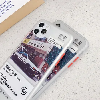 Japonija Klasikinių Komiksų Pradinė D JDM AE86 Telefono dėklas Skirtas iPhone 11 12 Pro X XR XS Max 8 7 plius Prabangos odos jaustis Matinis PC Dangtis