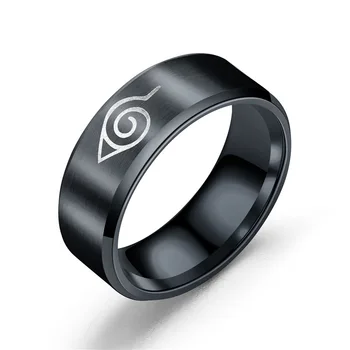 Japonijos ir korėjos stiliaus anime apie Naruto žiedas, nerūdijančio plieno, titano papuošalai plieno papuošalai, vyriški žiedas