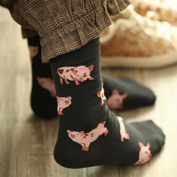 Japonijos Moterys Mielas Pet Mini Kiaulių Įgulos Kojinės Puikus Saldus Rožinis Pigling Paršelių Gyvūnų Medvilnės Trumpos Kojinės