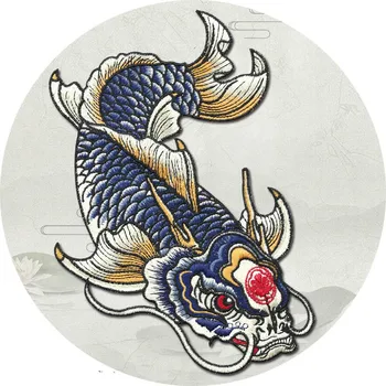 Japonijos Zephyr Serijos Koi Simetriškus Didelis Pleistras Kalmarai Apdailos Drabužių Maišą Mados Vertus, Siuvimo Audiniai Lipdukai