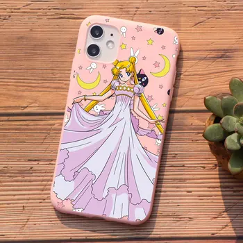 Japonų Animacinių filmų Sailor Moon Mielas Telefono dėklas Skirtas Iphone 12 PRO 11 Pro MAX 6s 8 7 Plius 5s X XS MAX XR SE 2020 TPU Silikono Padengti
